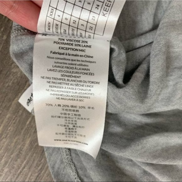 One Teaspoon Soho Wool Blend Cropped Top Long Sleeve Ochre Grey Size XXS - Picture 9 of 12